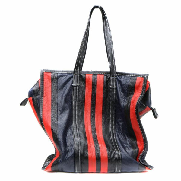 22 4176 2 Balenciaga Bazaar Shopper Leather Red Black