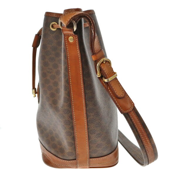 22 440 3 Celine Macadam Drawstring Shoulder Bag Brown