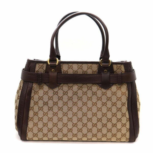 22 4516 2 2 Gucci Handbag Canvas Leather Brown