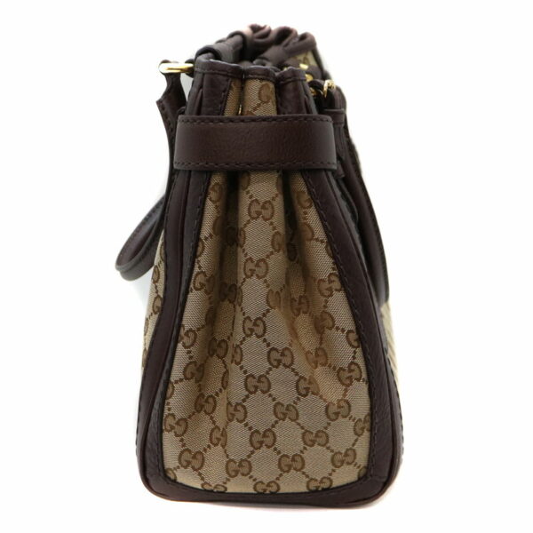 22 4516 4 Gucci Handbag Canvas Leather Brown