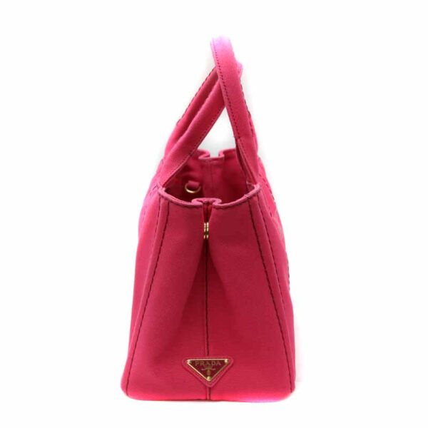 22 4636 4 Prada Kanapa Tote 2WAY Bag Canvas Pink Handbag Shoulder