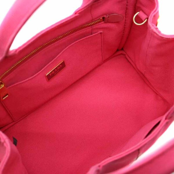 22 4636 8 Prada Kanapa Tote 2WAY Bag Canvas Pink Handbag Shoulder