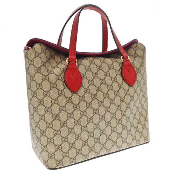 22 4707 1 Gucci 2WAY Bag GG Supreme Canvas Leather Beige Red Pink