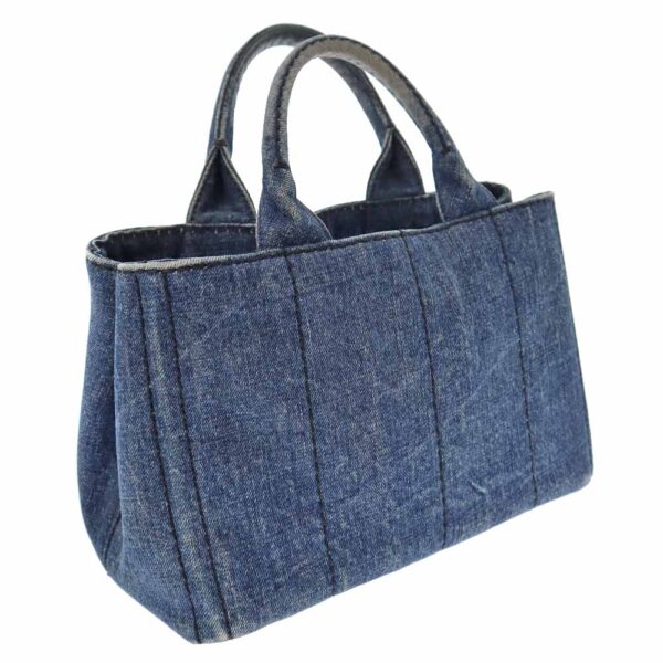 22 4945 2 Prada Canapa Denim Tote Bag Blue