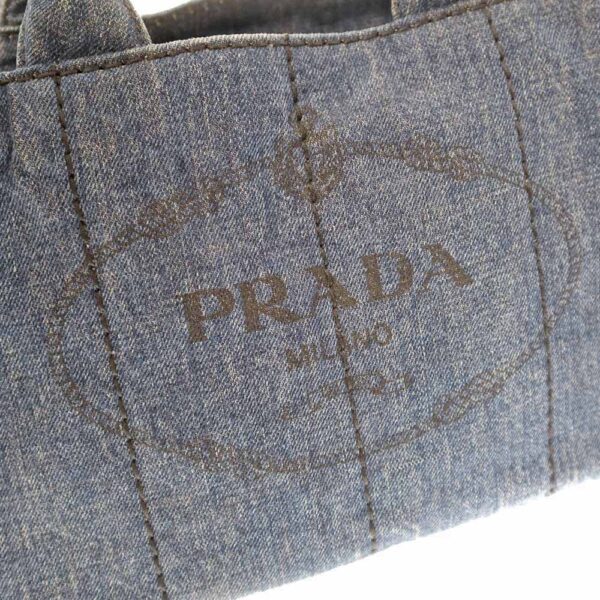 22 4945 9 Prada Canapa Denim Tote Bag Blue