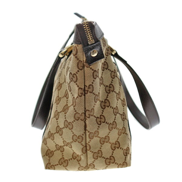 22 5160 3 Gucci Tote Bag GG Canvas Leather Brown Beige