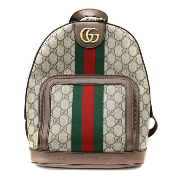 22 6126 1 Gucci GG Small Backpack Rucksack Leather Canvas Brown