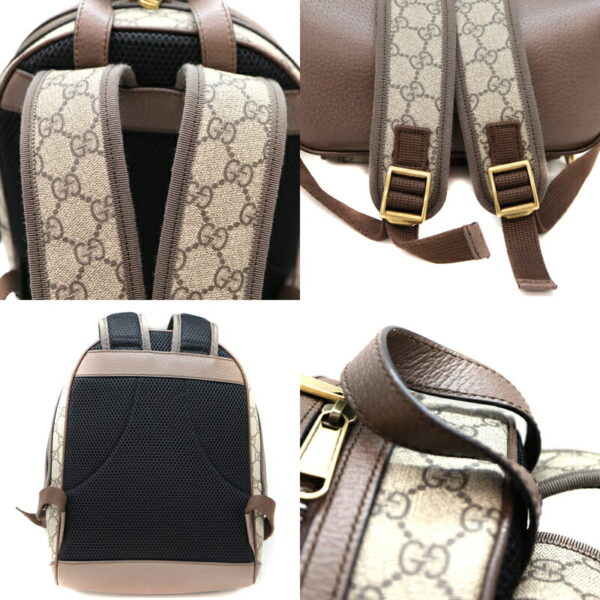 22 6126 11 Gucci GG Small Backpack Rucksack Leather Canvas Brown