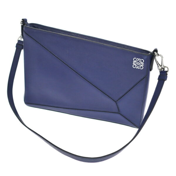 22 6150 Loewe Puzzle Pouch Shoulder Mini Bag Leather Blue