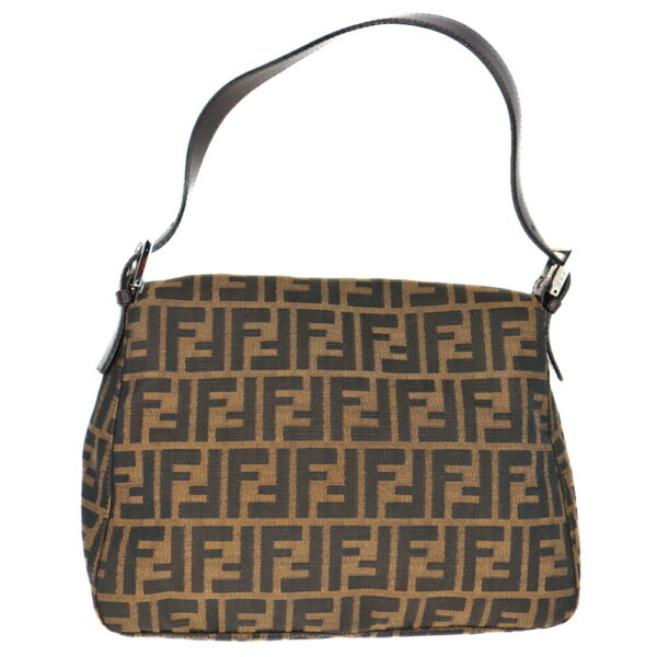 22 6653 2 Fendi Mamma Bucket Zucca Pattern Canvas Leather Brown