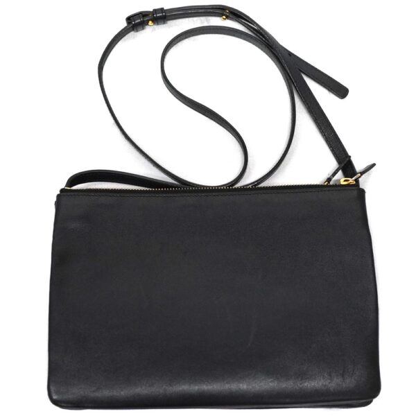 22 6770 2 Celine Trio Large Leather Shoulder Bag Black