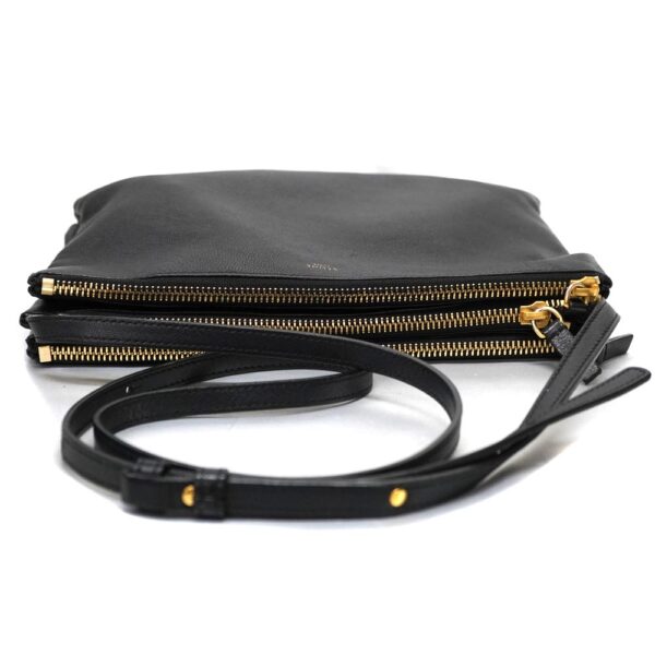 22 6770 5 Celine Trio Large Leather Shoulder Bag Black