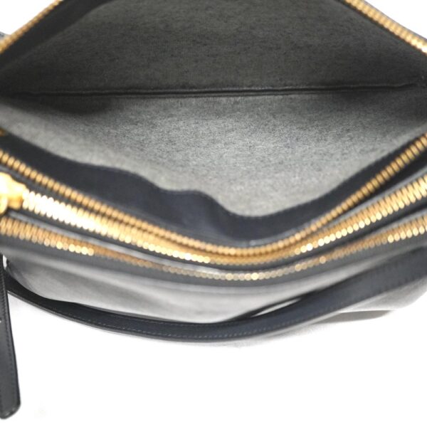 22 6770 9 Celine Trio Large Leather Shoulder Bag Black