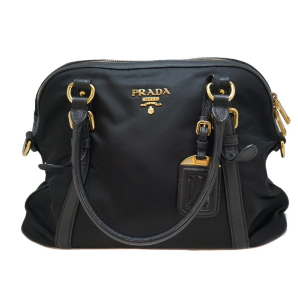 22 7005 Prada 2WAY Handbag Shoulder Black Nylon