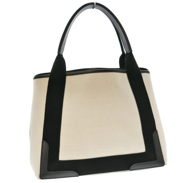 22 7236 2 Balenciaga Blue Cabas Small Tote Bag Canvas White Black