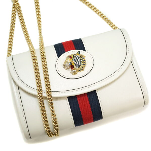 22 732 Gucci Raja Mini Shoulder Bag Tiger Leather White Blue Red