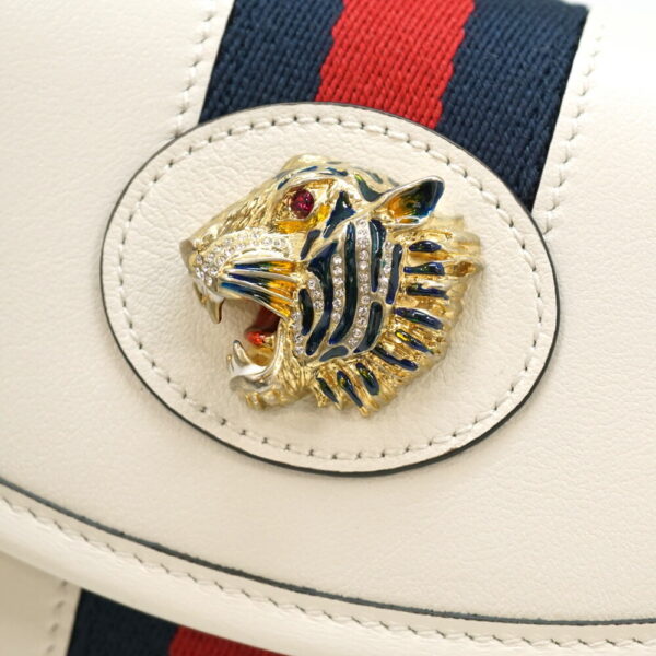 22 732 7 Gucci Raja Mini Shoulder Bag Tiger Leather White Blue Red