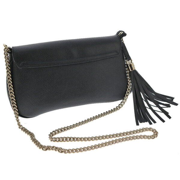 22 7388 2 Gucci Chain Shoulder Bag Soho Leather Black