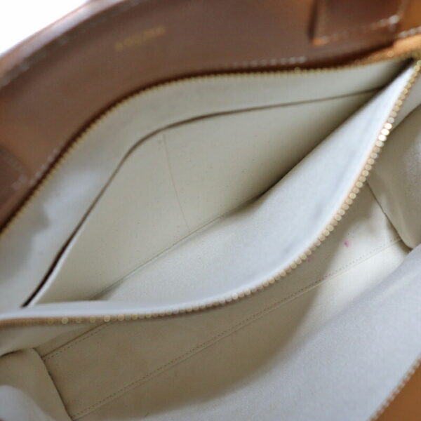 22 7509 14 Celine Small Vertical Hippo Canvas Calfskin Handbag Beige