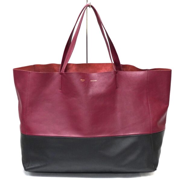 22 7937 1 Celine Horizontal Hippo Tote Bag Red Black