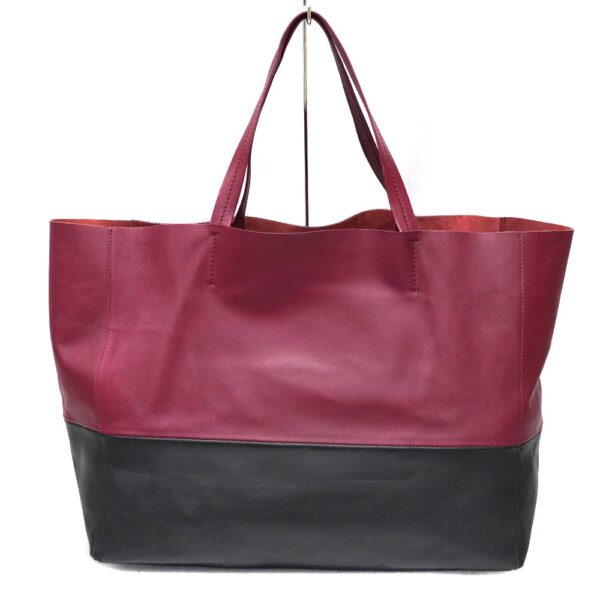 22 7937 2 Celine Horizontal Hippo Tote Bag Red Black