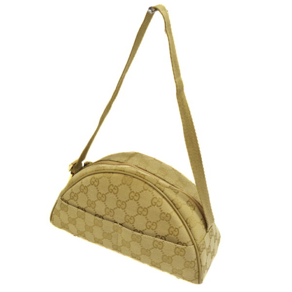 22 8177 Gucci One Handle GG Canvas Handbag Beige Yellow