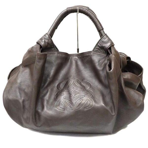 22 8340 1 Loewe Nappa Aire Leather Drawstring Shoulder Bag Brown