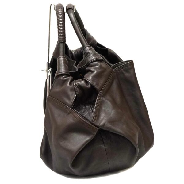 22 8340 3 Loewe Nappa Aire Leather Drawstring Shoulder Bag Brown