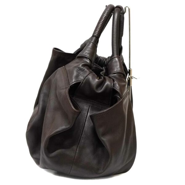 22 8340 4 Loewe Nappa Aire Leather Drawstring Shoulder Bag Brown