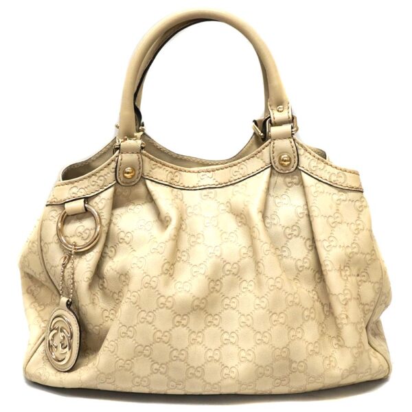 22 8341 1 Gucci Sookie Tote Bag GG Guccisima Leather Ivory