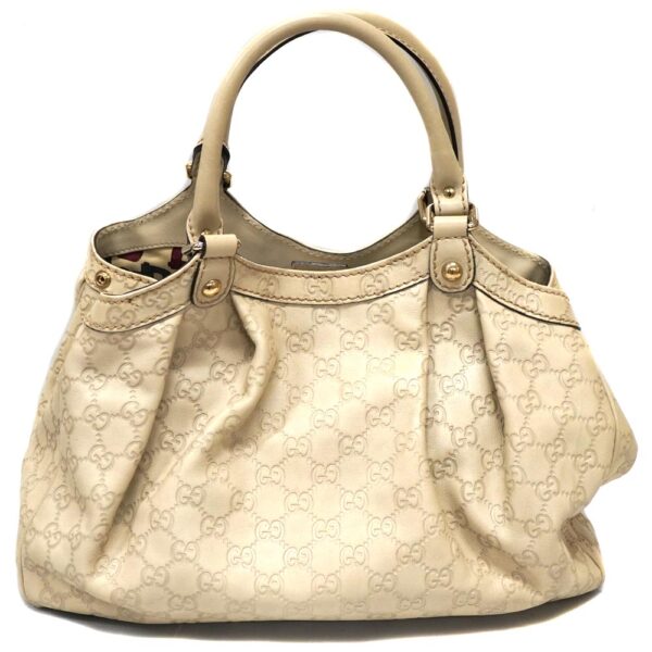 22 8341 2 Gucci Sookie Tote Bag GG Guccisima Leather Ivory