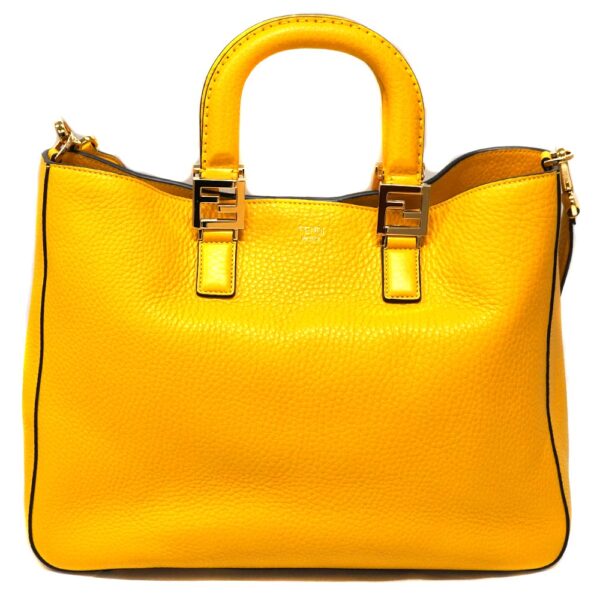 22 8366 1 Fendi Selleria 2WAY Bag Leather Yellow