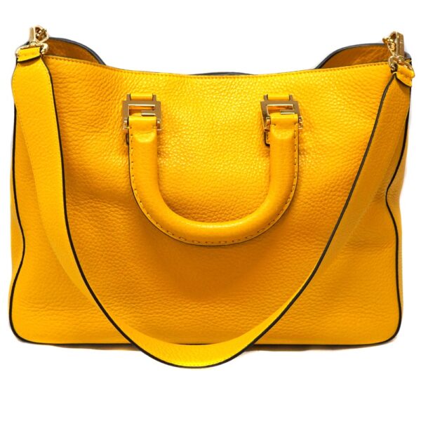 22 8366 2 Fendi Selleria 2WAY Bag Leather Yellow