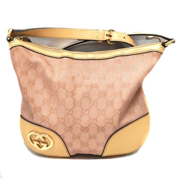 22 8421 1 Gucci Shoulder Bag GG Canvas Leather Pink Beige