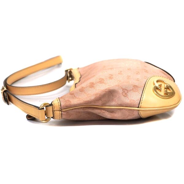 22 8421 3 Gucci Shoulder Bag GG Canvas Leather Pink Beige