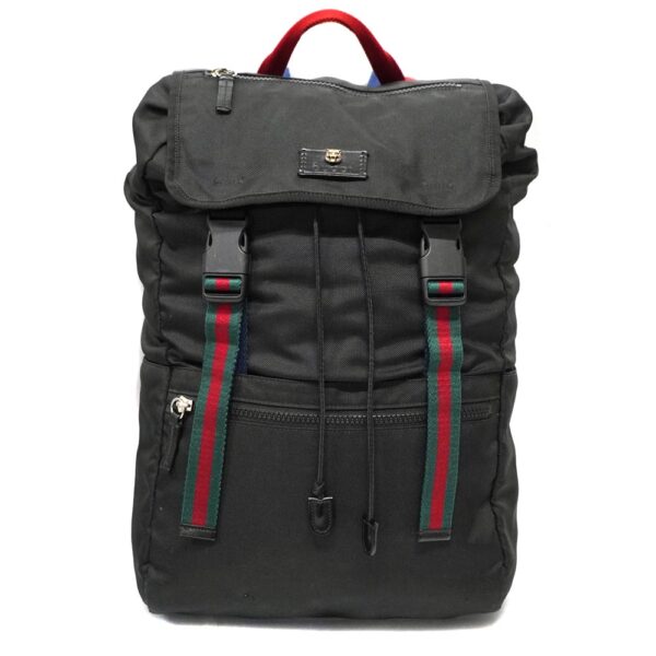 22 8602 1 Gucci Backpack Tiger Head Techno Canvas Black