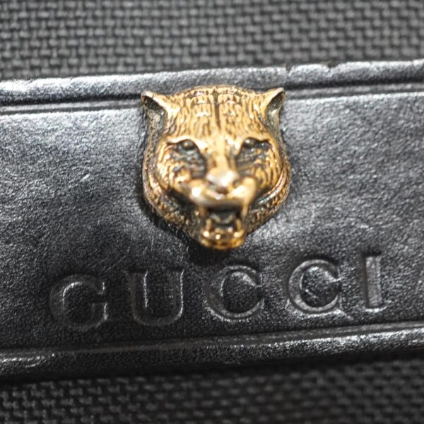 22 8602 7 Gucci Backpack Tiger Head Techno Canvas Black