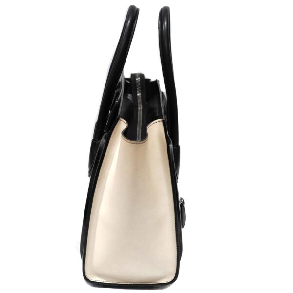 22 8818 3 Celine Luggage Micro Shopper Handbag Black White