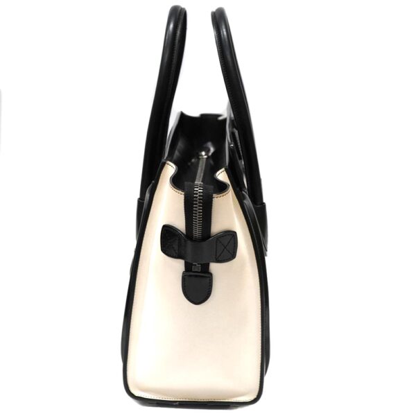 22 8818 4 Celine Luggage Micro Shopper Handbag Black White