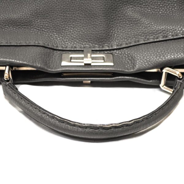 22 9138 7 Fendi Peekaboo Large 2WAY Handbag Leather Gray