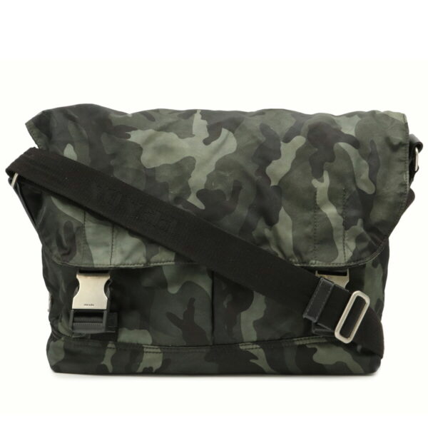 22000075 Prada Messenger Bag Nylon Camouflage Green Multicolor