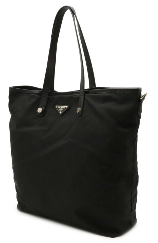 22000330 1 Prada Tote Bag Nylon Leather Nero Black