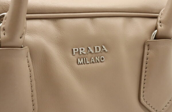 22000878 7 Prada Inside Shoulder Bag Soft Calf Cameo Beige Pink