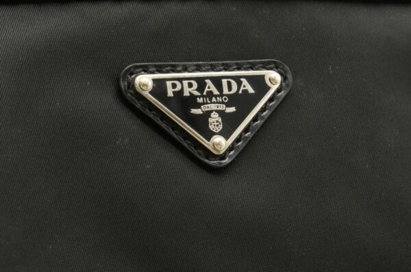 22000910 6 Prada Pochette Bag Nylon Leather Nero Black