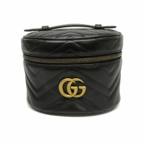 22001181 Gucci GG Marmont Chain Backpack Leather Black