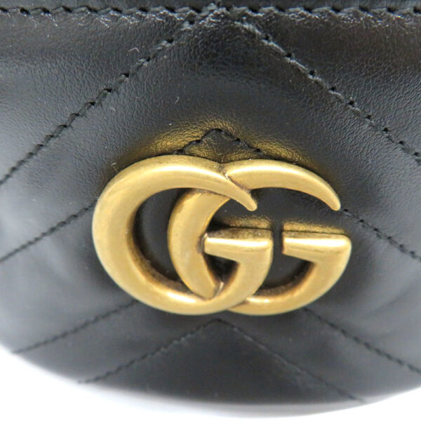 220011810 Gucci GG Marmont Chain Backpack Leather Black