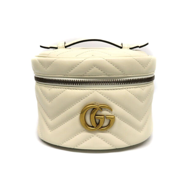 22001191 Gucci GG Marmont Chain Backpack Leather White