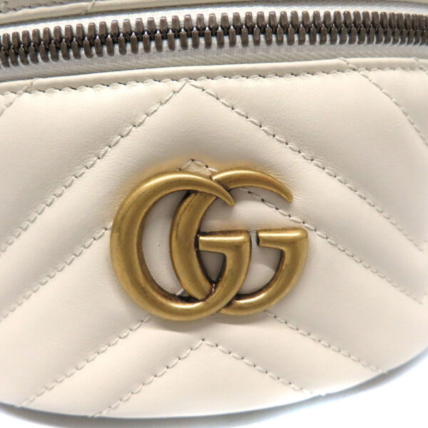 220011910 Gucci GG Marmont Chain Backpack Leather White