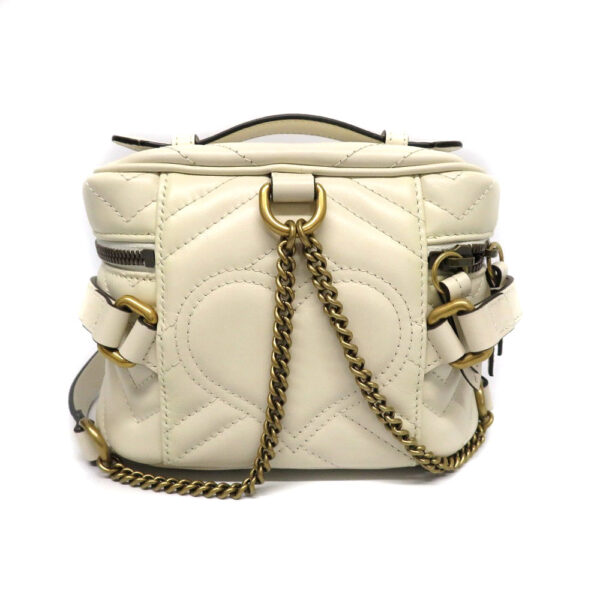 22001192 Gucci GG Marmont Chain Backpack Leather White