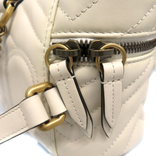 22001199 Gucci GG Marmont Chain Backpack Leather White